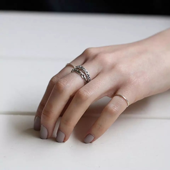 *NEW Cuban Chain Link 925 Sterling Silver Open Ring - Picture 5 of 16